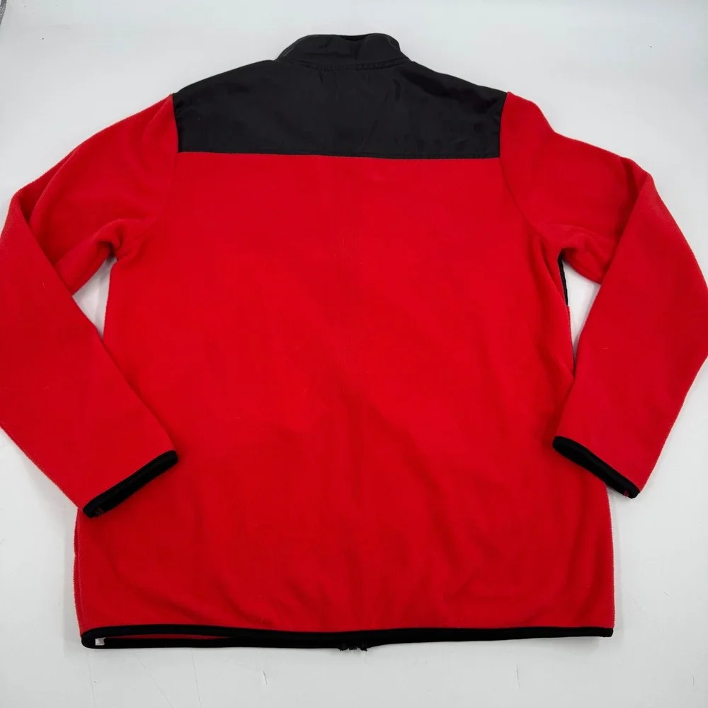 Disney Mickey Mouse‎ Full Zip Fleece Jacket Michael Embroidered Red Black Small